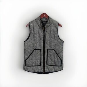 Merokeety Women's Medium Herringbone Quilted Vest Black‎ White Puffer Jacket